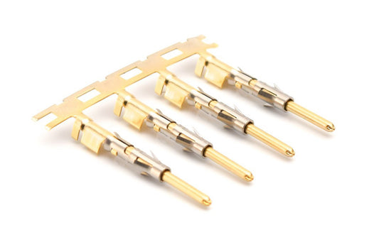 SP24M2G30 Pin Contact, Stamped, Size 16, Gold 30µ" over Nickel, Wire Range .14-.25mm², 26-24 AWG, with 3 Tangs