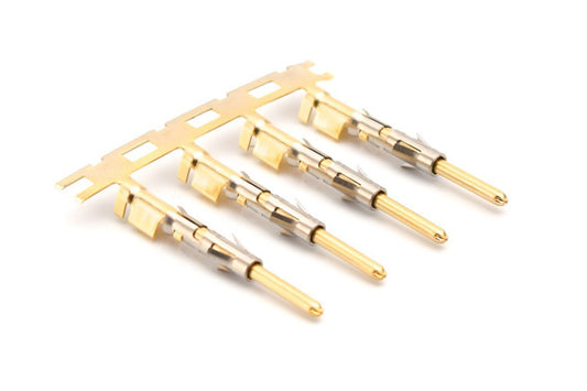 SP24M2G5 Pin Contact, Stamped, Size 16, Gold 5µ" over Nickel, Wire Range .14-.25mm², 26-24 AWG, with 3 Tangs