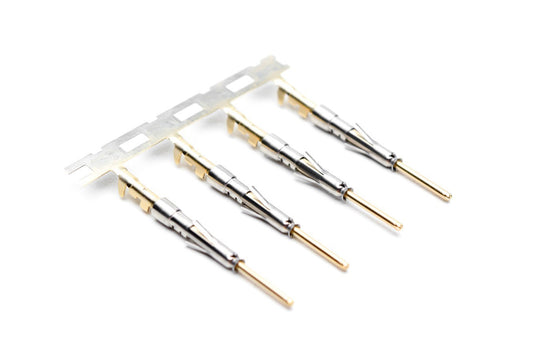 SP24W2G15 Pin Contact, Stamped, Size 20, Gold 15µ" over Nickel, Wire Range .14-.25mm², 26-24 AWG, with 3 Tangs