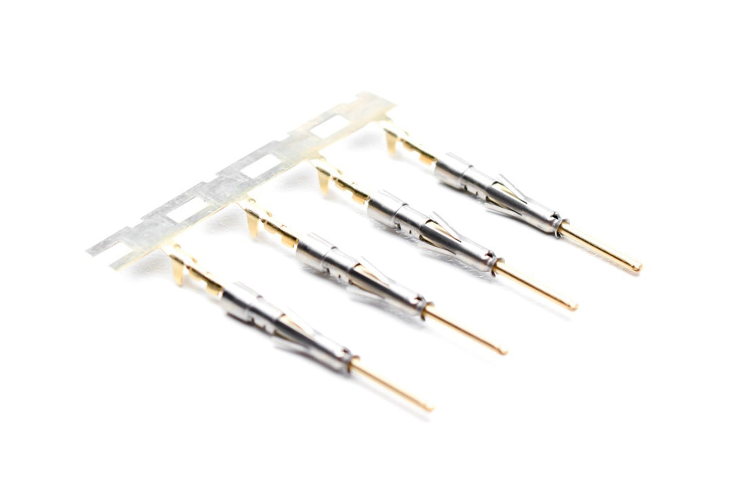 SP28W2G15 Pin Contact, Stamped, Size 20, Gold 15µ" over Nickel, Wire Range .05-.08mm², 30-28 AWG, with 3 Tangs