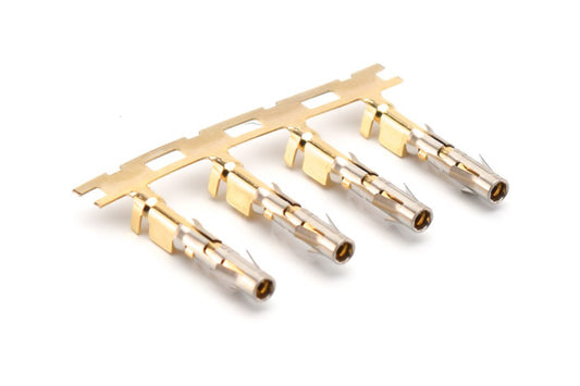 SS20M2G10 Socket Contact, Stamped, Size 16, Gold 10µ" over Nickel, Wire Range .34-.50mm², 22-20 AWG, with 3 Tangs
