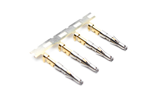 SS20W2G10 Socket Contact, Stamped, Size 20, Gold 10µ" over Nickel, Wire Range .34-.50mm²,  20-22 AWG, with 3 Tangs