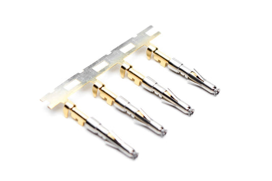 SS20W2G5 Socket Contact, Stamped, Size 20, Gold 5µ" over Nickel, Wire Range .34-.50mm²,  20-22 AWG, with 3 Tangs