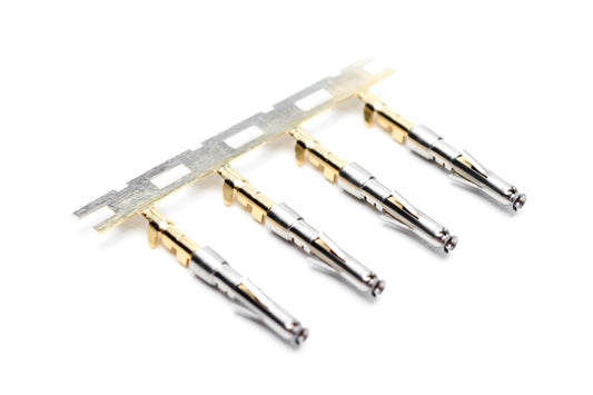 SS24W2F Socket Contact, Stamped, Size 20, Gold Flash over Nickel, Wire Range .14-.25mm², 26-24 AWG, with 3 Tangs. 3,000 pcs. Reel