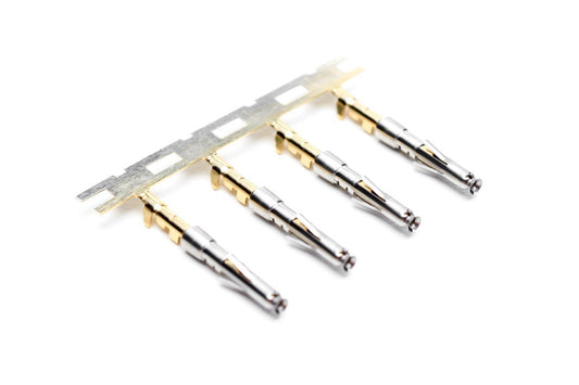 SS24W2G30 Socket Contact, Stamped, Size 20, Gold 30µ" over Nickel,  Wire Range .14-.25mm²,  26-24 AWG, with 3 Tangs