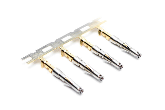 SS24W2G5 Socket Contact, Stamped, Size 20, Gold 5µ" over Nickel,  Wire Range .14-.25mm²,  26-24 AWG, with 3 Tangs