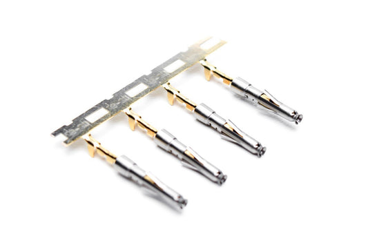 SS28W2G15 Socket Contact, Stamped, Size 20, Gold 15µ" over Nickel, Wire Range .05-.08mm²,  30-28 AWG, with 3 Tangs