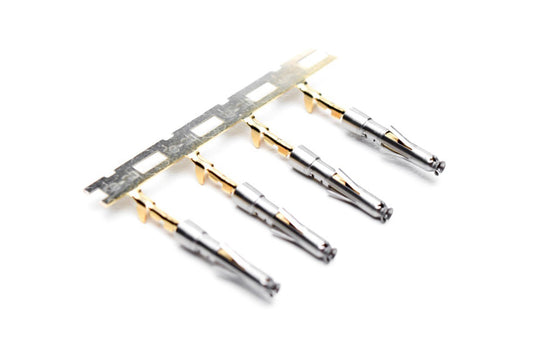 SS28W2G30 Socket Contact, Stamped,Size 20, Gold 30µ" over Nickel, Wire Range .05-.08mm²,  30-28 AWG, with 3 Tangs