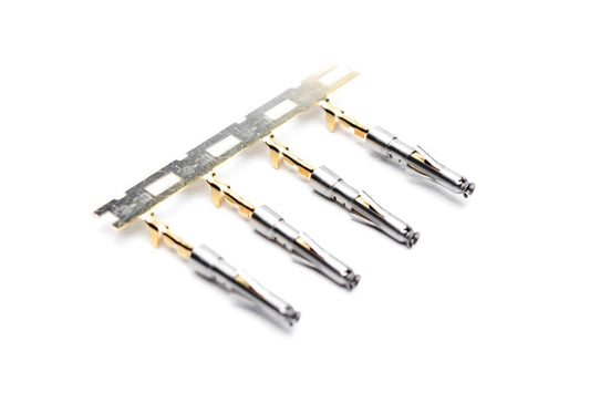 SS28W2G5 Socket Contact, Stamped, Size 20, Gold 5µ" over Nickel, Wire Range .05-.08mm²,  30-28 AWG, with 3 Tangs