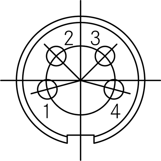 T 3324 055 Male Connectors with internal strain relief and plastic locking ring. Bayonet locking inside (mateable with locking outside). Contacts sold separately.