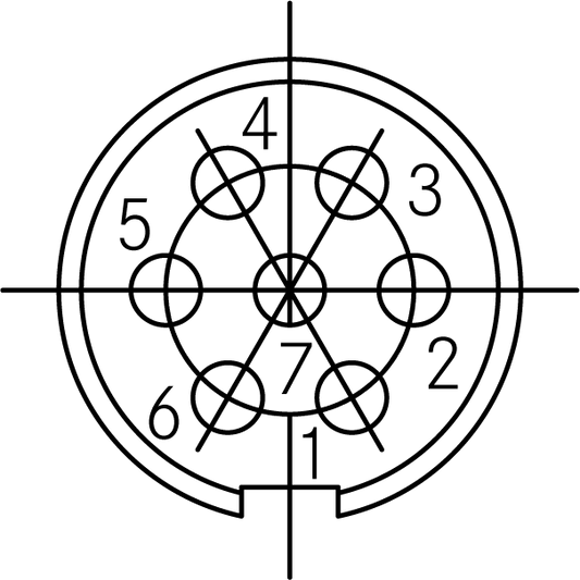 T 3438 518 Female Connectors with black cable sleeve. Bayonet locking outside (mateable with locking inside). Contacts included.