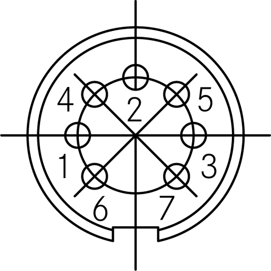 T 3444 504 Male Connectors with internal strain relief and plastic locking ring. Bayonet locking inside (mateable with locking outside). Contacts included.