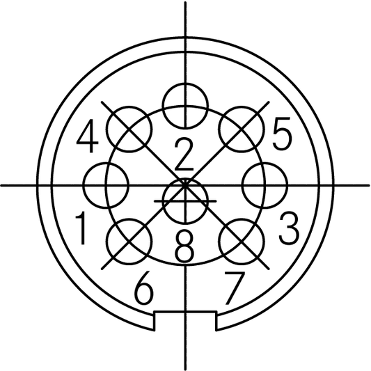 T 3528 501 Female Connectors with black cable sleeve. Bayonet locking outside (mateable with locking inside). Contacts included.