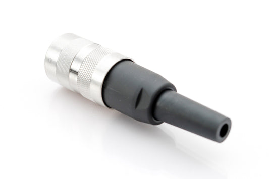 T 3636 001 Female Connectors with internal strain relief and metal locking ring. Screw locking according to DIN EN 60130-9 / IEC 60130-9. Contacts included.