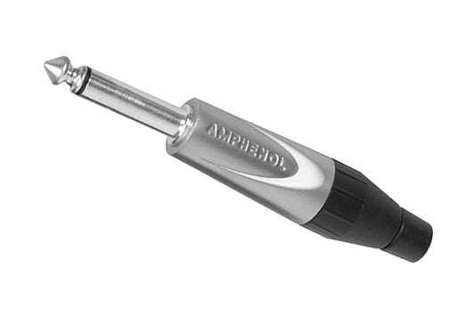 TM2PJ 1/4"Mono Straight Phone Plug, PRO Range,Thermoplastic Backshell, Large Cable Clamp, Satin Finish