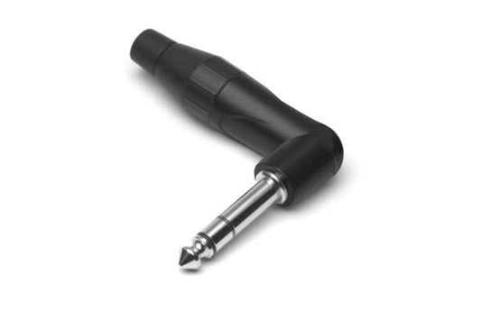 TS3RBJ Professional Range 1/4"  Stereo  Plug, Right Angle, Black Finish, Large Cable Clamp. Comparable part no: NP3RX-BAG