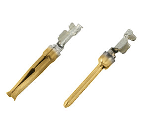 VN 01 016 0004 2 Stamped single contacts, pin style, for hand crimping tool. Standard version