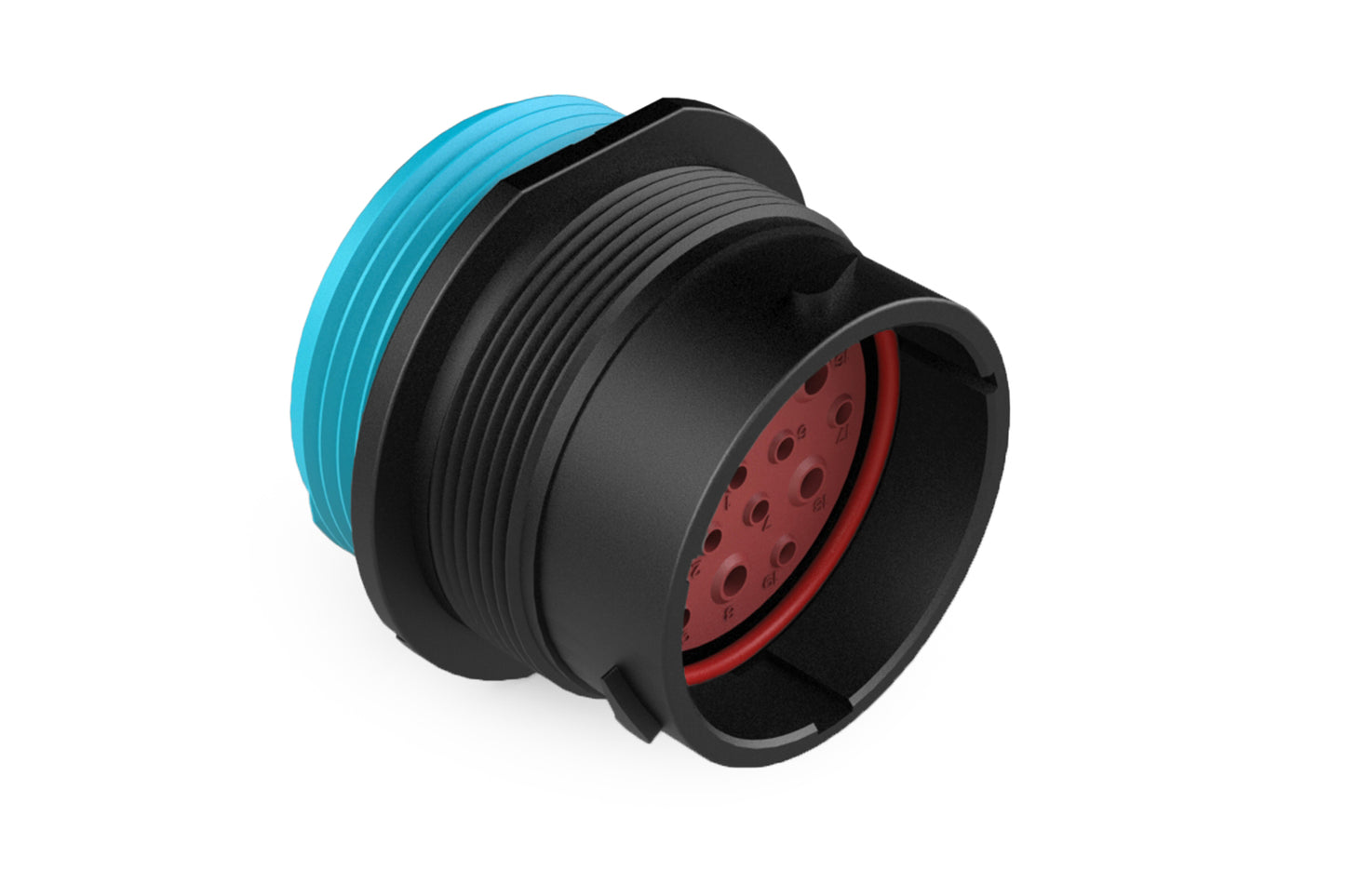 AHDP04-24-19PR-WTA 19 Position Receptacle, Pin, Shell Size 24, Reduced Diameter Seal (Blue Adapter), Wide Thread Adapter, includes dustcap. HDP24-24-19PE-L024