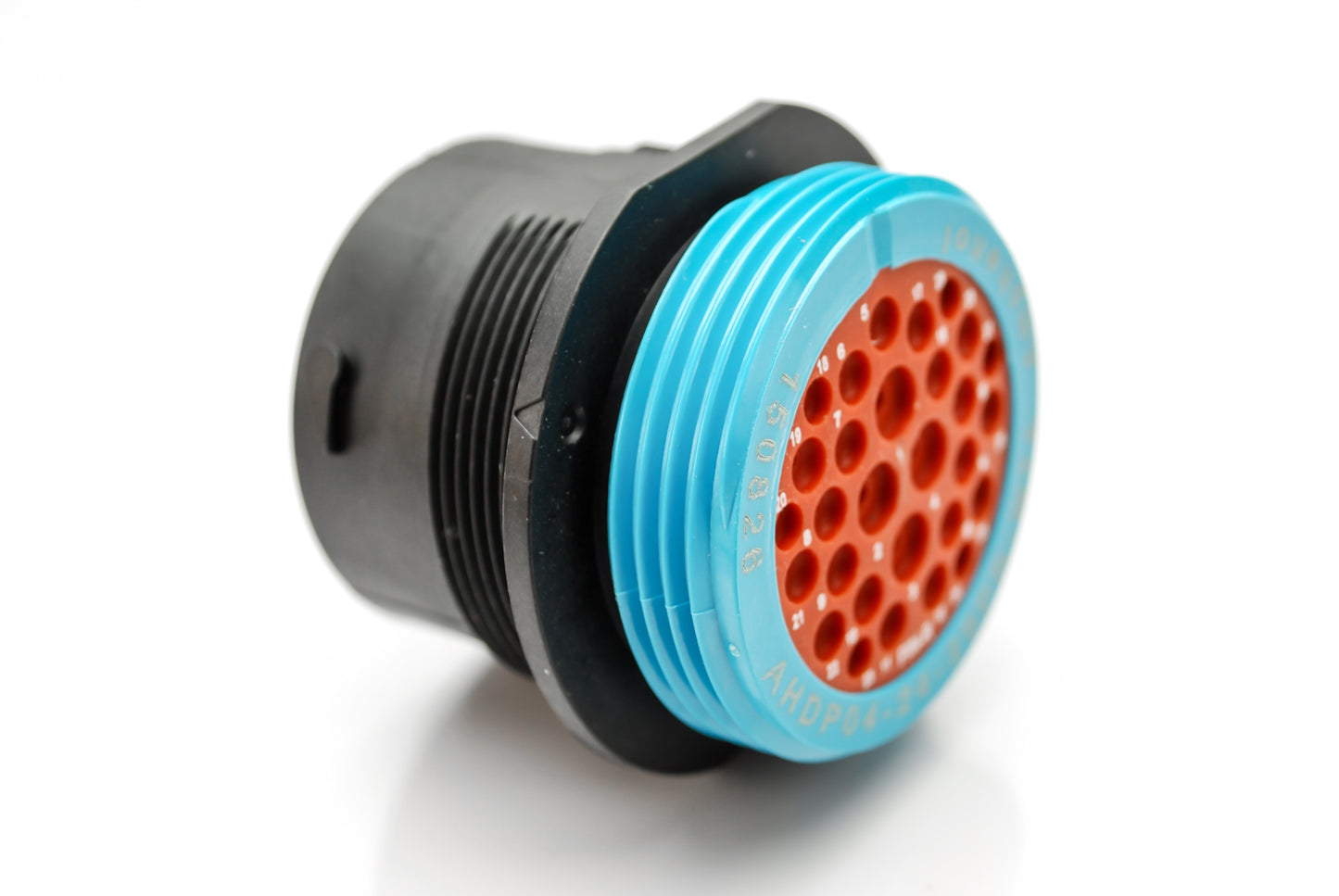 AHDP04-24-29PR-WTA 29 Position Receptacle, Pin, Shell Size 24, Reduced Diameter Seal (Blue Adapter), Wide Thread Adapter. HDP24-24-29PE-L024
