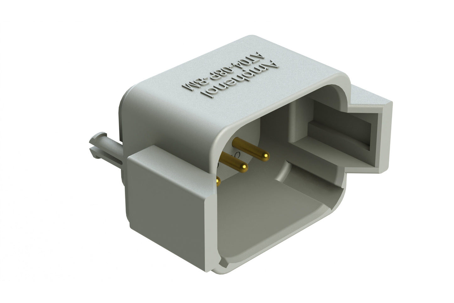 AT04-08PA-BM02 8 Position PCB Flangeless (Snap Fit) Board Mount Receptacle, Pin, Gold Plated Contacts Included, Potting, Grey