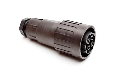 C016 10D003 002 1 3+PE Female cable connector with internal strain relief and clamping ring. For use with crimp contacts (sold separately).