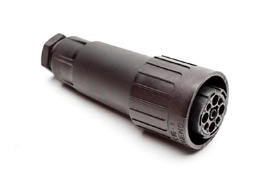 C016 10E008 002 1 8+PE Female cable connector with internal strain relief and cable retention. For use with crimp contacts (sold separately).