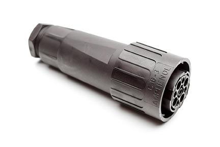 C016 10E008 003 1 8+PE Female cable connector with internal strain relief and cable retention. For use with crimp contacts (sold separately).