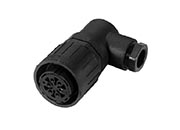 C016 10F014 004 2 14+PE Female cable connector with strain relief and clamping ring. For use with crimp contacts (sold separately).