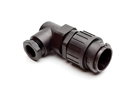 C016 10K017 003 1 17+PE Male cable connector with strain relief and clamping ring. For use with crimp contacts (sold separately).