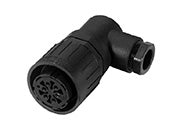 C016 20F005 104 2 5+PE Female cable connector with strain relief and clamping ring. Contacts included.
