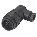 C016 20K005 104 2 5+PE Male cable connector with strain relief and clamping ring. Contacts included.