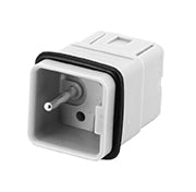 C146 10A005 500 12 5+PE Male contact insert with compact design. Hi voltage also in metal housings. Comparable Part No. 09120053001