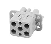 C146 10B006 500 12 4+2+PE Female contact insert with compact design. Hi voltage also in metal housings. Comparable Part No. 09120063141