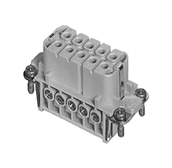 C146 10B010 002 4 10+PE Heavy duty female contact insert for screw termination. Comparable Part No. 09200102812