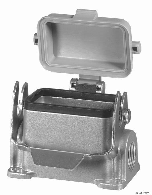 C146 10F010 806 1 Single side entry housing with low profile and thermoplastic spring cover.